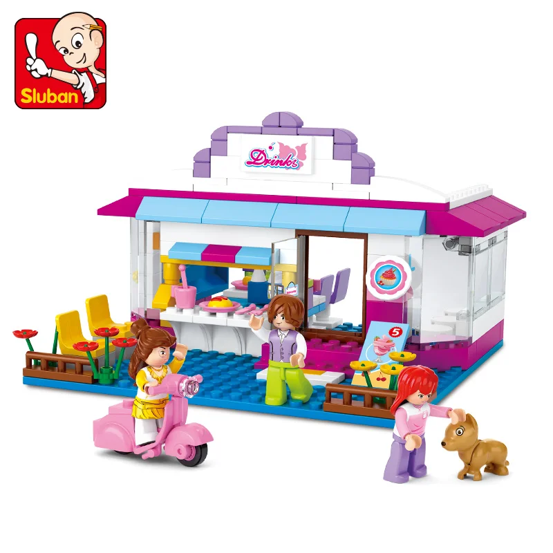 Sluban Building Block Girl Dream Friends Drink Shop 226 шт Обучающие Кирпичи Игрушка-мальчик без