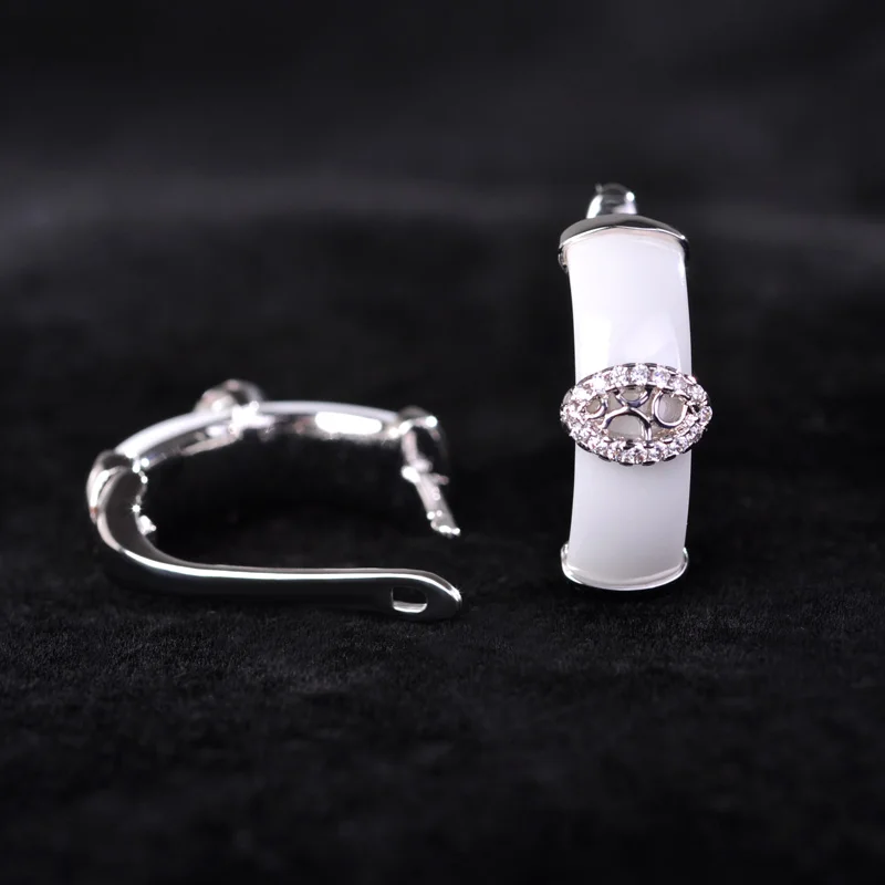 Dazz керамические серьги кольцо Ювелирные наборы из Кубического циркония циркон