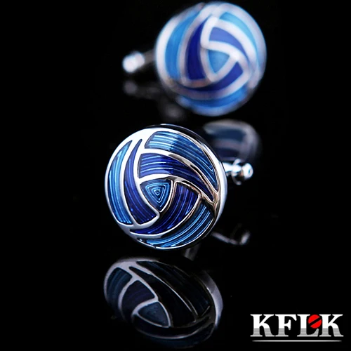 

KFLK ювелирные изделия 2020 рубашка запонки для мужчин бренд Запонки кнопка de manchette Синие запонки Высокое качество abotoaduras ювелирные изделия
