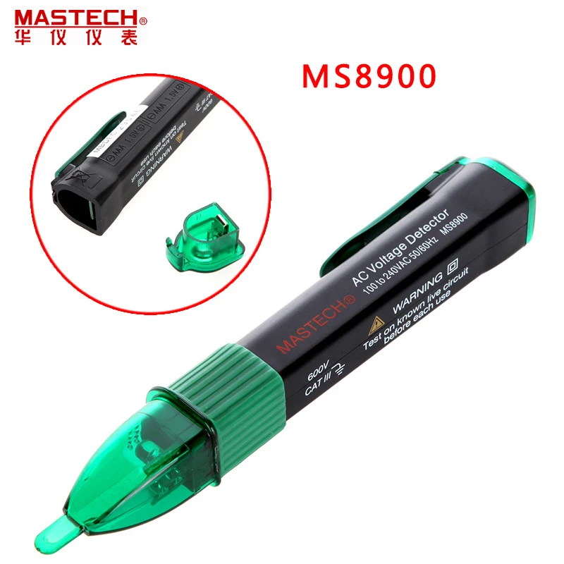 MASTECH MS8900 Бесконтактный детектор напряжения переменного тока Тестер 100-240 В сенсорная ручка звуковой сигнал и светильник