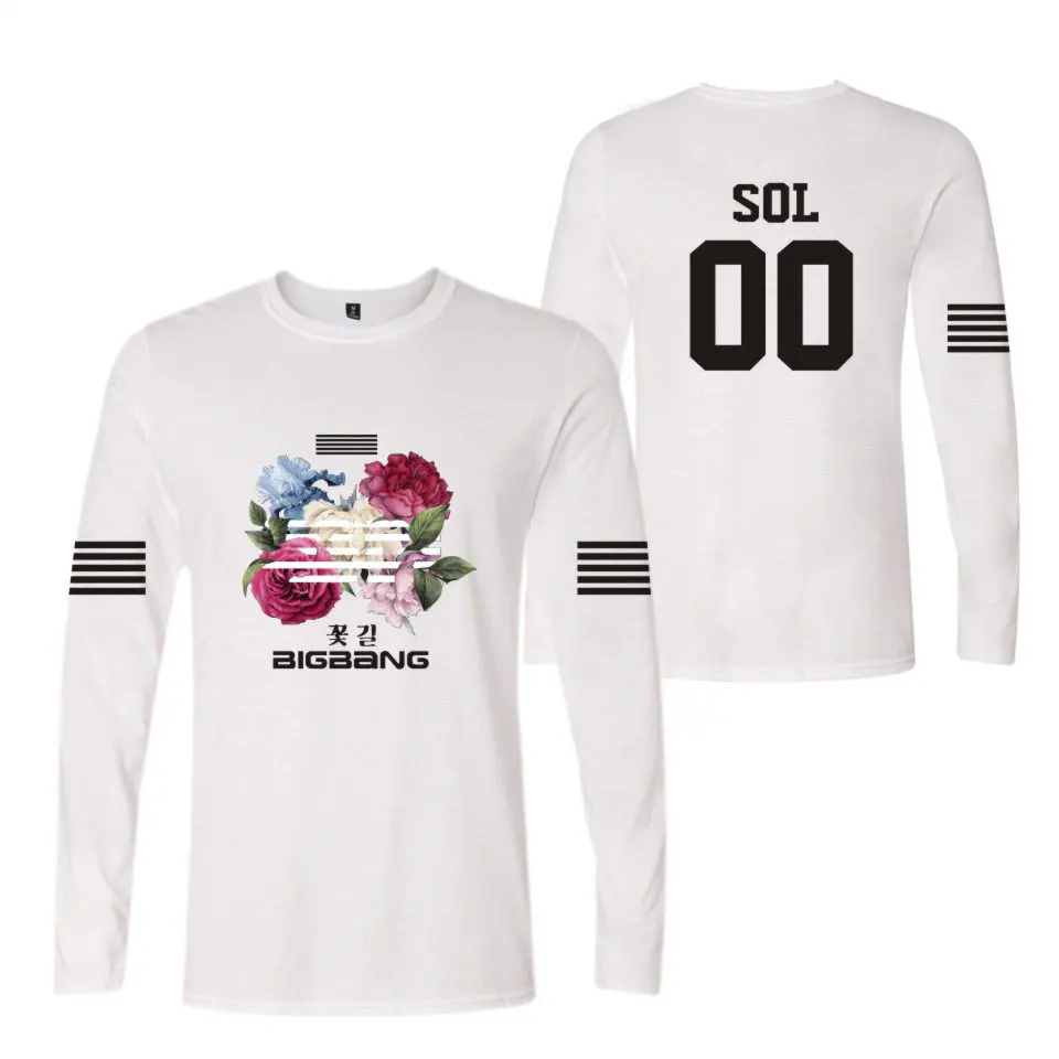 Kpop альбом Bigbang Сделано Красный родоначальник футболка длинные рукава с круглым