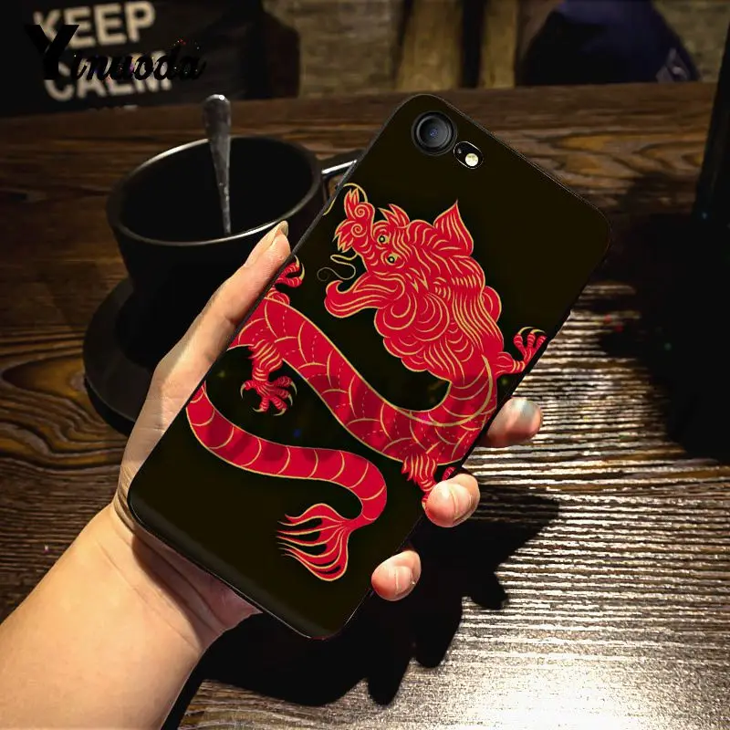Yinuoda для iphone 7 6 X Чехол Китайский Зодиак Дракон Coque Shell DIY красочный чехол для телефона для iphone 7X6 6S 8 Plus X 5 5S SE