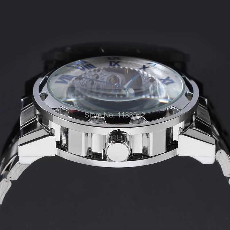 Winner WRG8008M4S3 automatic men new wristwatch free shipping skeleton silver color watch stainless steel band best gift | Наручные часы