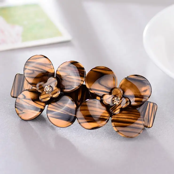 Korean Style Summer Jewelry New Floral Design Acrylic Goody Hair Barrettes Candy Colors Fashion Barrette