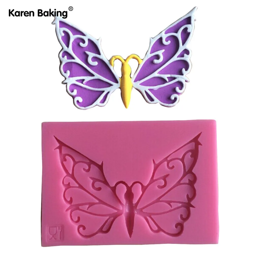 Бабочка Форма конфеты Желе 3D силиконовые помады Кружево плесень украшения