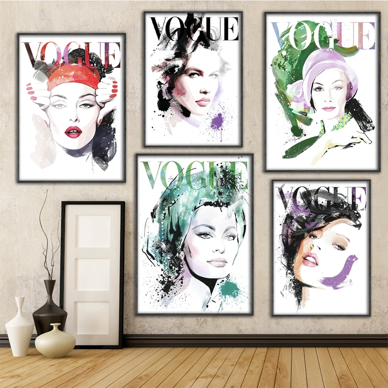 

NOOG Cuadros Vogue Figure Quotes Posters and Prints Canvas Wall Pop Art Black and White Painting Decorative Picture Nordic Decor