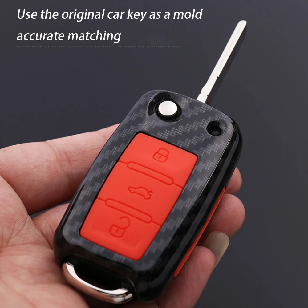 Карбоновый чехол для ключа автомобиля Golf 4 5 6 Bora POLO Passat B5 B6 Skoda Superb Octavia Fabia SEAT Ibiza