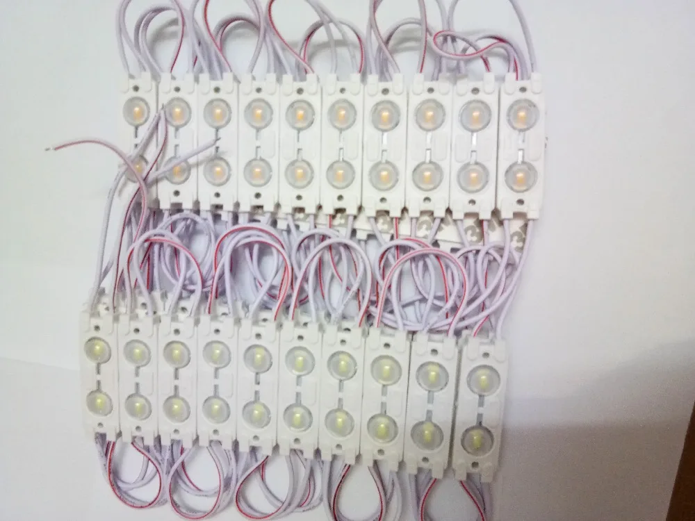 100 шт. 1 Вт Светодиодный Инжекционный модуль с объективом 2smd SMD5630/5730 DC12v уличный для