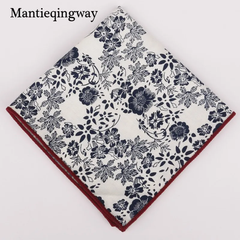 Mantieqingway Новое поступление хлопок цветочный принт Карманный платок мужской строгий деловой Свадебный кармашек квадратные женские носовые платки