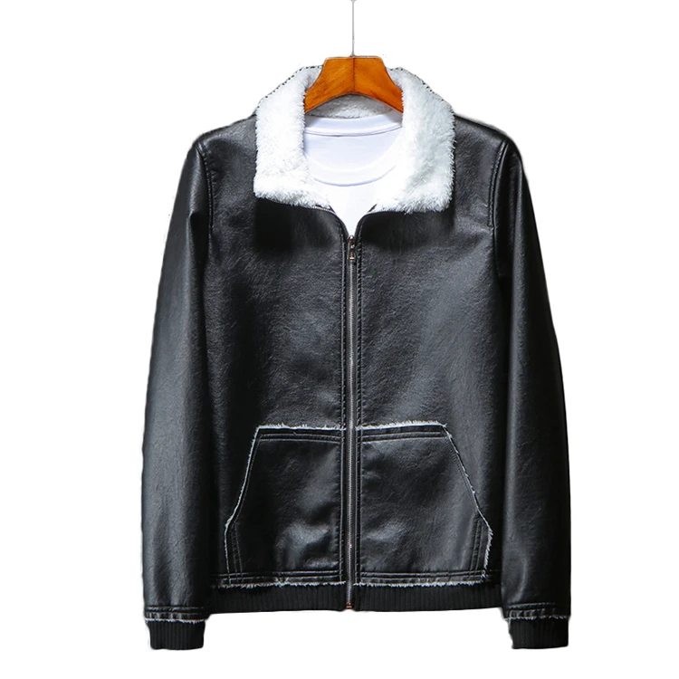 NaranjaSabor 8XL новые зимние мужские Куртки из искусственной кожи повседневные мужские мотоциклетные пальто на молнии из искусственного меха брендовая одежда N433