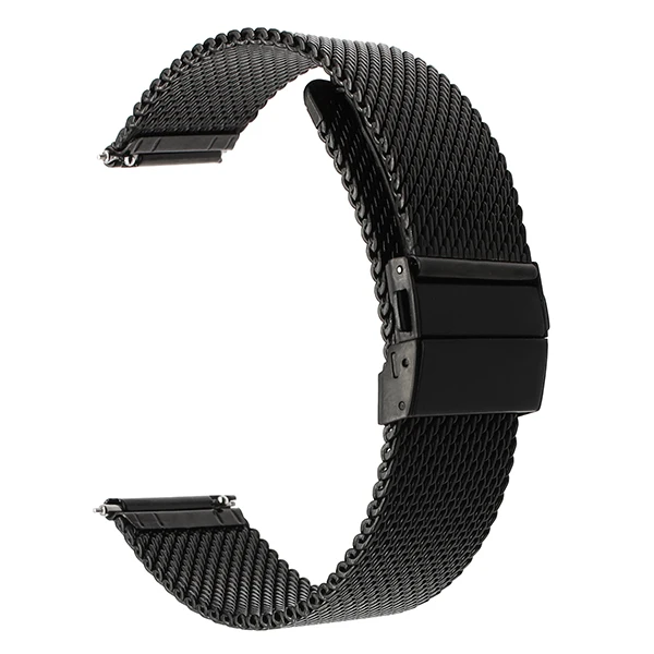 Black Миланский ремешок для часов Бабочка Пряжка ремешок для дизельных Fossil Timex Армани DW CK часы ремешок из нержавеющей стали 18 мм 20 мм 22 мм - Цвет ремешка: Black