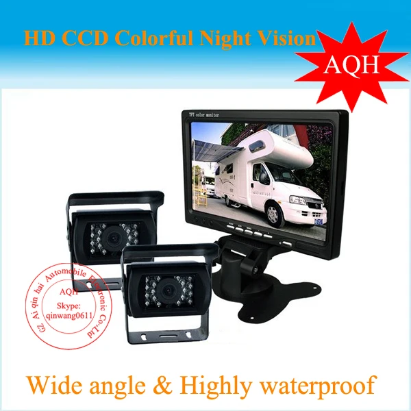 ИК камера заднего вида + 7 &quotЖК монитор Комплект зеркал для автомобиля автобуса