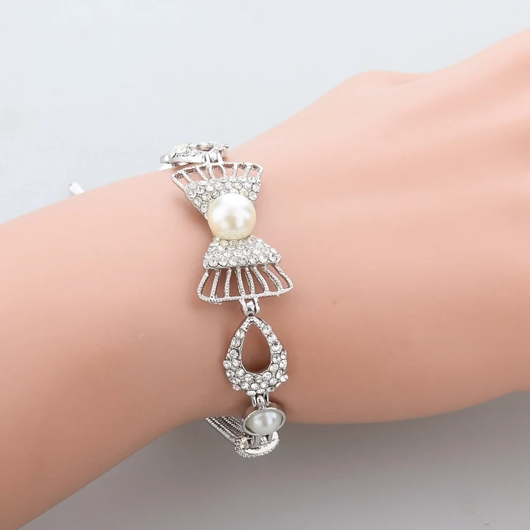 Низкая мода ювелирные изделия полый бант браслет для женщин золотой австрийский кристалл из искусственного