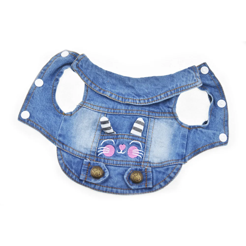 Джинсовый пиджак с вышивкой kitty маленькая собака кошка джинсовый крутой собачий