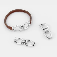 5 sets double holes bracelet connectors findings for use with 5mm round leather