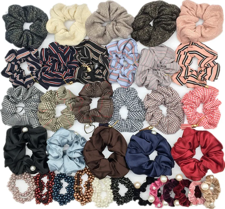 Хвост Держатель резинки Резинка для волос обтянутая тканью Галстук бабочка Для