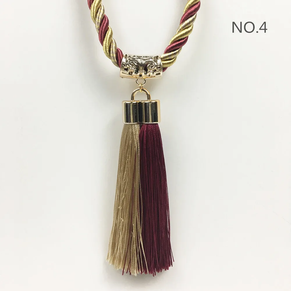 NO 4 8 цветов, драпировка, завязка сзади, завязка сзади, кисточка, драпировка, аксессуар, украшение, витая веревка, два цвета, 10 мм, продавать по паре - Цвет: NO 4