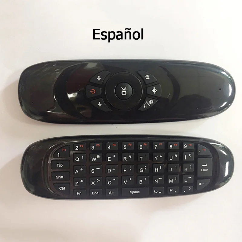 C120 Spanish FlyMouse беспроводной Keybord русский и английский датчик движения 2,4 ГГц мини аккумуляторная W1 и C120 смарт-пульт дистанционного управления Smart tv - Цвет: C120 Spanish