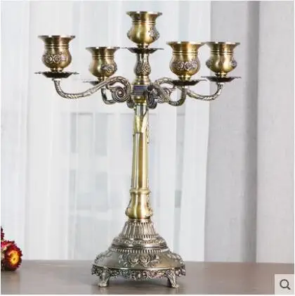 retro 5arm metal canlde holders candlestick for birthday candle snuffer vintage home decoration ZT171 | Дом и сад