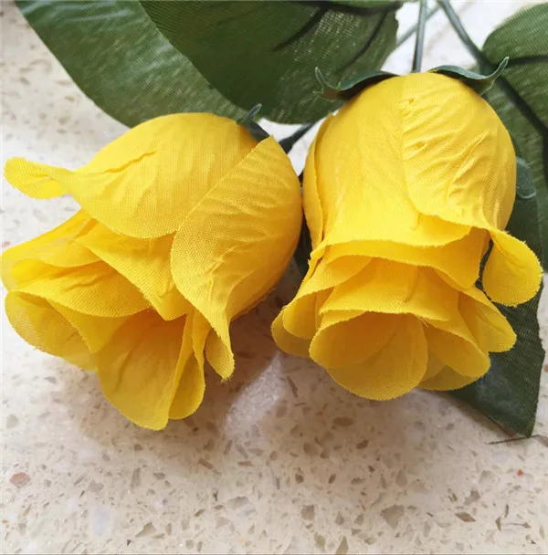 yellow Искусственные розы цветок дисплей одного стебля за штуку розы цветы 9 цветов для Свадебные украшения для домашней вечеринки цветок - Цвет: yellow
