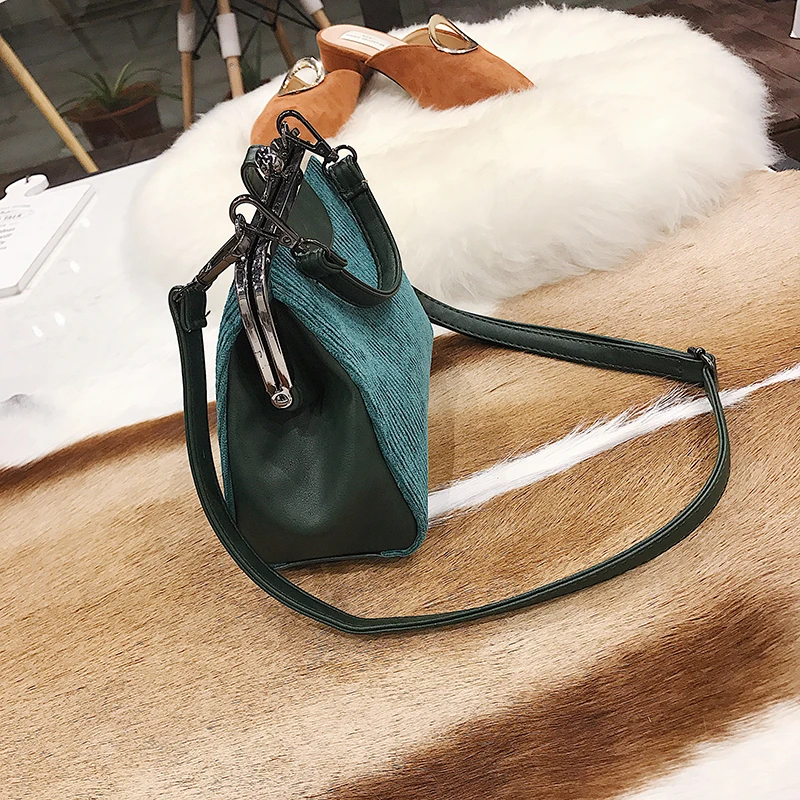 Полосатые Вельветовые женские сумки-мессенджеры новинка Ретро стиль сумочка