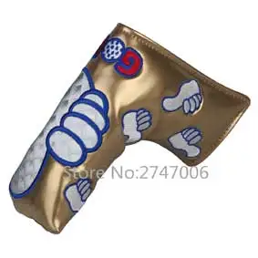 Gold 1 шт. большой палец PU Гольф чехол для короткой Клюшки Для лезвие Стиль клюшки для гольфа крышка головки с магнитным головные уборы для гольфа - Цвет: Gold