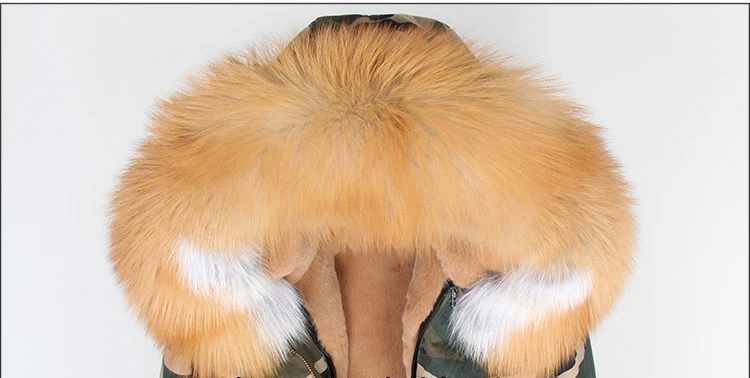 Женское камуфляжное пальто длинная парка с воротником из искусственного меха