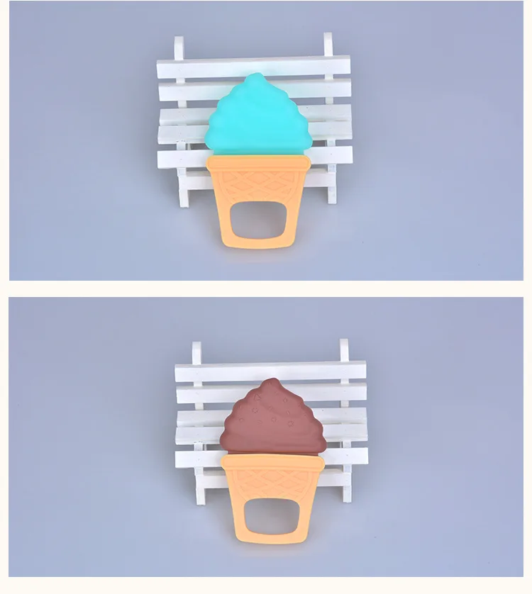Одежда для малышей игрушки DIY Мороженое Форма детские мягкие силиконовые прорезыватель игрушки для новорожденных 3-24 месяца рождения подарок розовый кофе