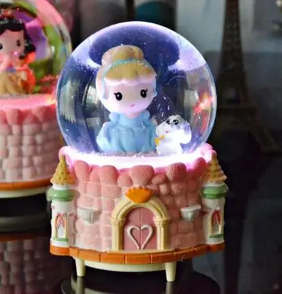 MXP + 714 Белоснежка хрустальный шар музыкальная шкатулка мигающие огни снежинки и