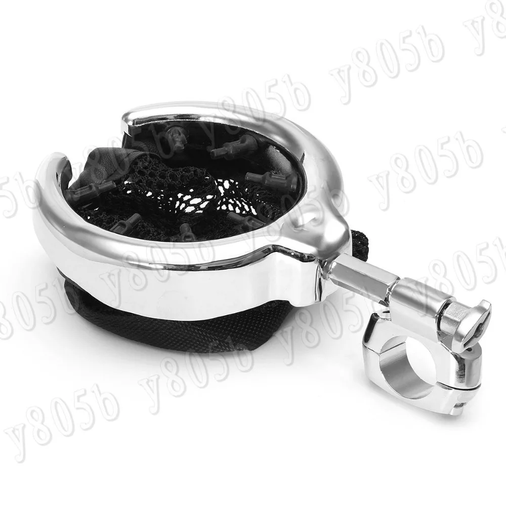 Universal Motorcycle Handlebar Cup Holder Chrome Metal Drink For Honda Yamaha Suzuki Kawasaki Sport Bobber Custom Chopper | Автомобили и