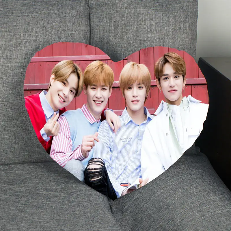2020 Новый Kpop Подушка Чехол NCT сердце Форма атласной ткани наволочка для дома