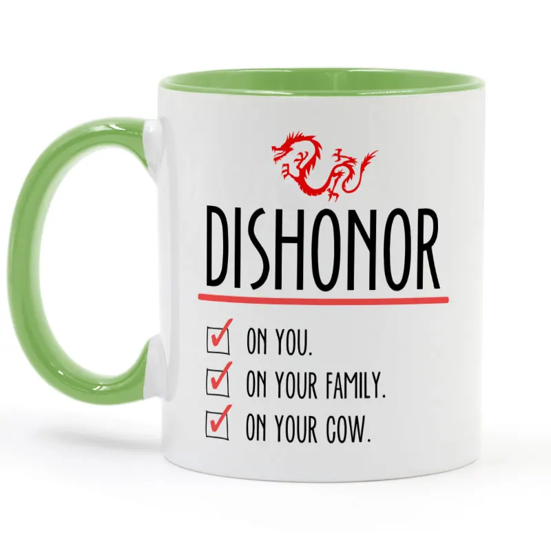 Mulan Dishonor на вашей кружка с коровой Кофе Молоко творческая керамическая кружка DIY подарки Домашний декор кружки 11 унций T1053