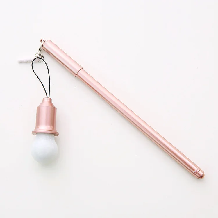 Pink Light bulb 1pcs Корейский милый Единорог гелевая ручка с подвеской Kawaii Розовая пантера канцелярские товары Рождественский лось Снеговик креативный светильник Эйфелева башня лампа - Цвет: Pink Light bulb 1pcs
