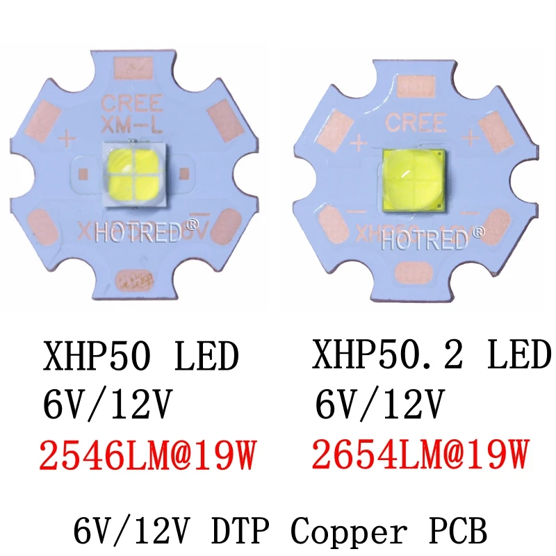 CREE XHP50 XHP70 XHP50.2 XHP70.2 2 поколения холодный белый нейтральный белый теплый белый светодиодный излучатель 6 в 12 В с 16 мм 20 мм медной печатной платой
