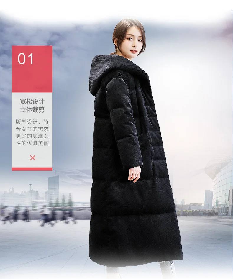 GBYXTY, длинный пуховик, chaqueta pluma mujer,, зимний женский, толстый, с капюшоном, большой размер, пуховик и пальто, пальто, ZA953