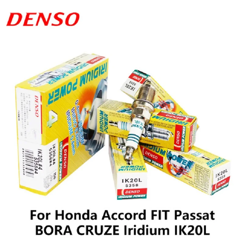 4 шт./компл. лентам кампании DENSO свечи зажигания автомобиля IK20L для Honda Accord 7/8 подходит 1.5L Skoda Fabia VW Passat камера Bora Touran для Chevrolet Cruze