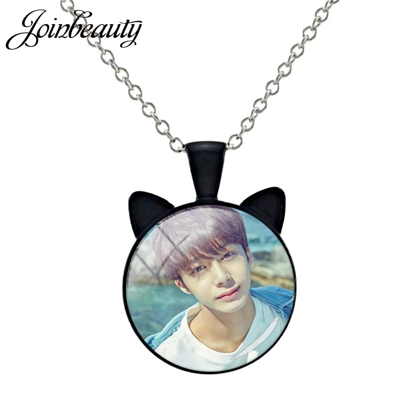 MN20 JOINBEAUTY, модное винтажное ожерелье Kpop Monsta X с кошачьими ушками, кулоны из стекла, ожерелье для мужчин и женщин, аксессуары MN07 - Окраска металла: MN20