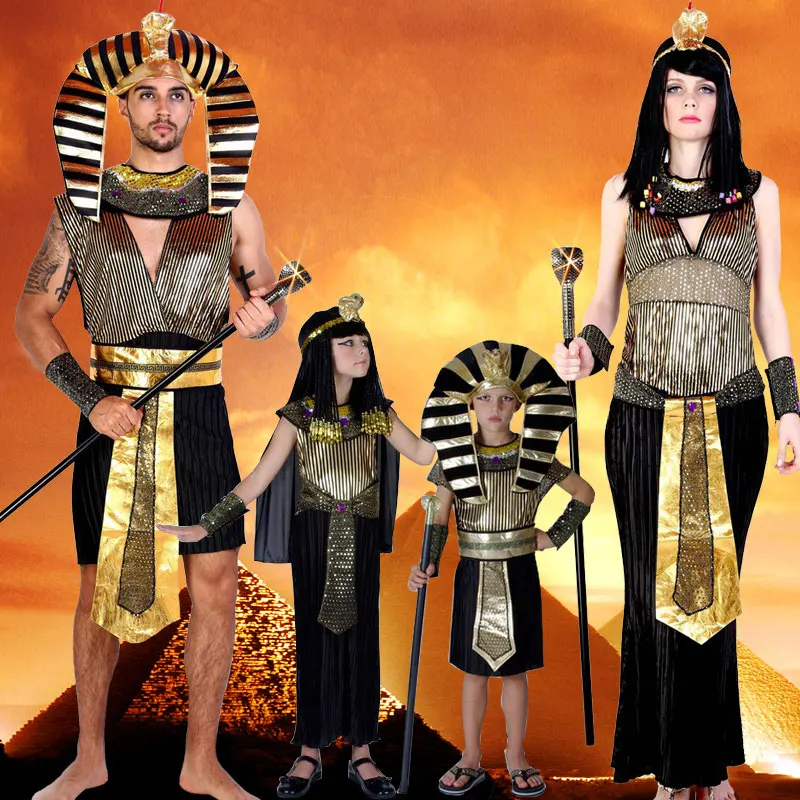 Хэллоуинский костюм семейного косплея фараона Египта Клеопатры, детский костюм принцессы и принца, одежда для вечеринок.