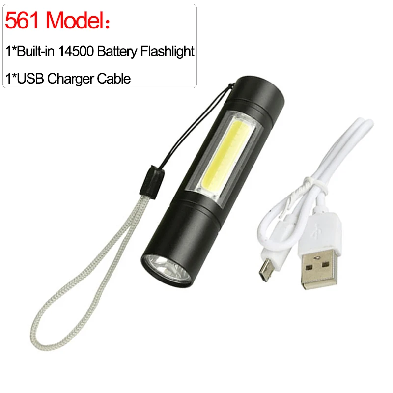 No Magnet Flashlight Портативный светодиодный фонарик 5000LM USB фонарь с перезаряжаемым аккумулятором мощный T6 фонарик стороны COB фонарь Linterna задний фонарь с магнитом - Испускаемый цвет: No Magnet Flashlight