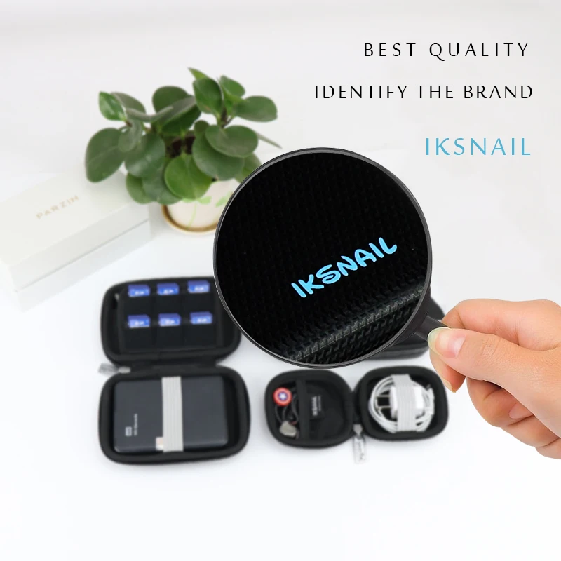 IKSNAIL многоразмерный светящийся чехол для Airpods Защитная сумка для наушников power Bank USB кабель зарядное устройство Внешний жесткий диск чехол для наушников