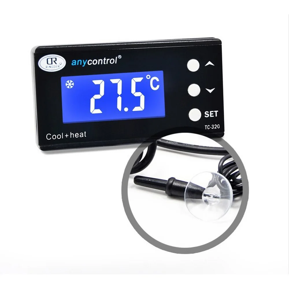 Digital Thermostat Temperature Controller For lizard Fish Aquarium Waterproof Sensor Outlet LCD 2 Stage Heating Cooling Mode | Инструменты