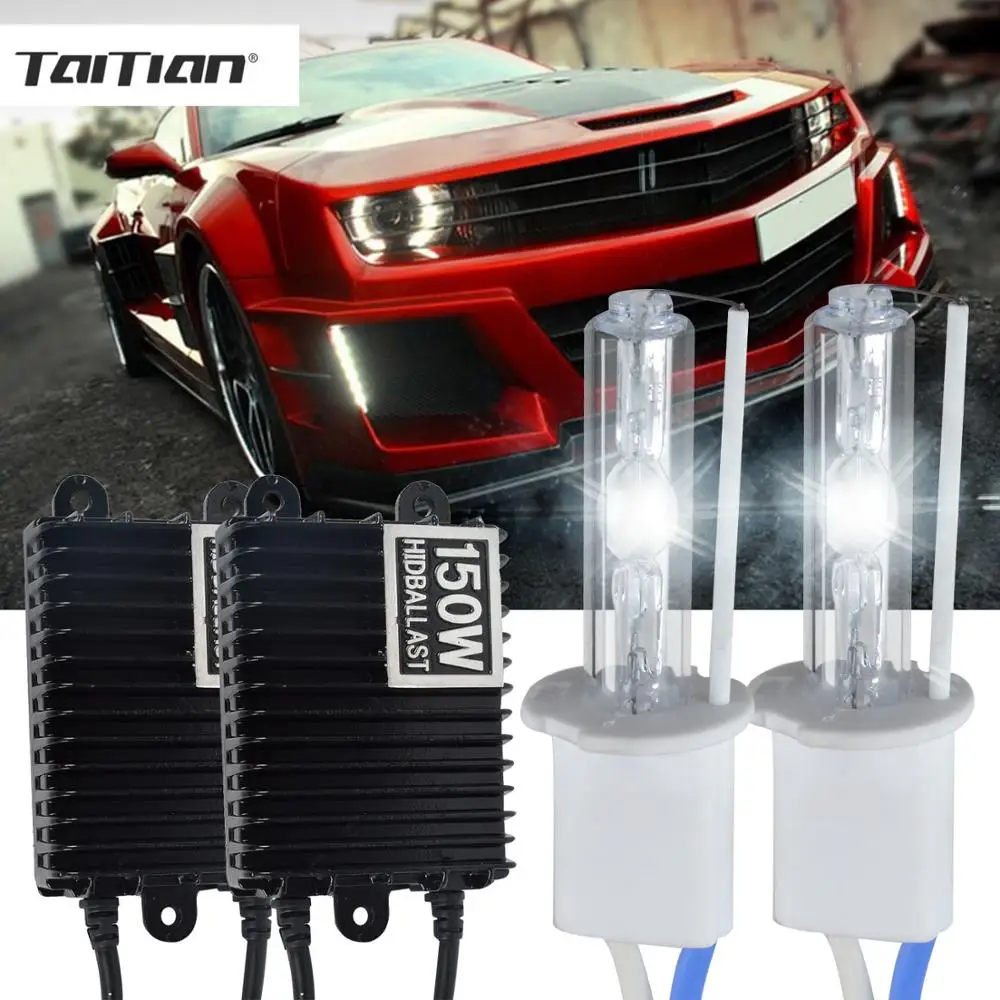Taitian 2Pcs 12V 150W Xenon Kit ballast H1 headlight h4 hi lo super white H7 car light bulb H8 H9 H11 9005 HB3 9006 HB4 | Автомобили и