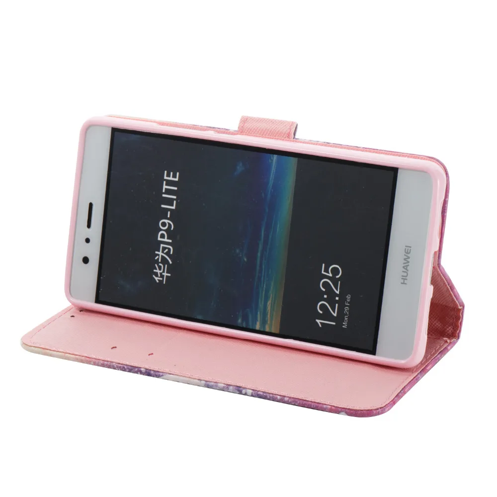 Diamond 3D Цветы Узор Искусственная кожа флип чехол с горе стенд для Huawei P9 Lite |