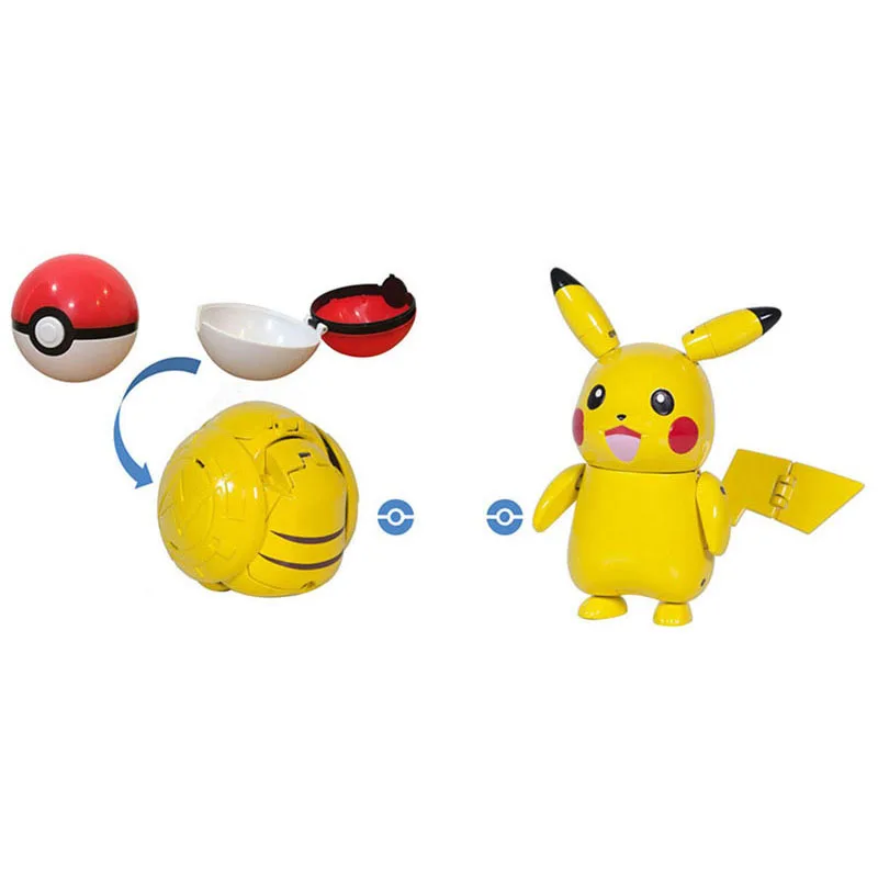 6 шт./лот, монстр Pokeball, Пикачу, Gyarados, Mewtwo, Charizard, Bulbasaur, Сквиртл, внутри, мяч, фигурка, Подарочная игрушка для детей