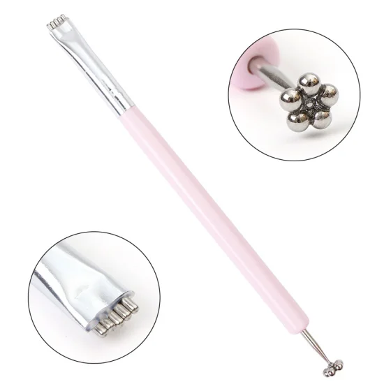 Pink Magnet Pen 5D Волшебная магнитная палочка с кошачьим глазом сильная Магнитная доска многофункциональная линия в полоску Дизайн ногтей Блеск Гель лак Инструменты TR948 - Цвет: Pink Magnet Pen