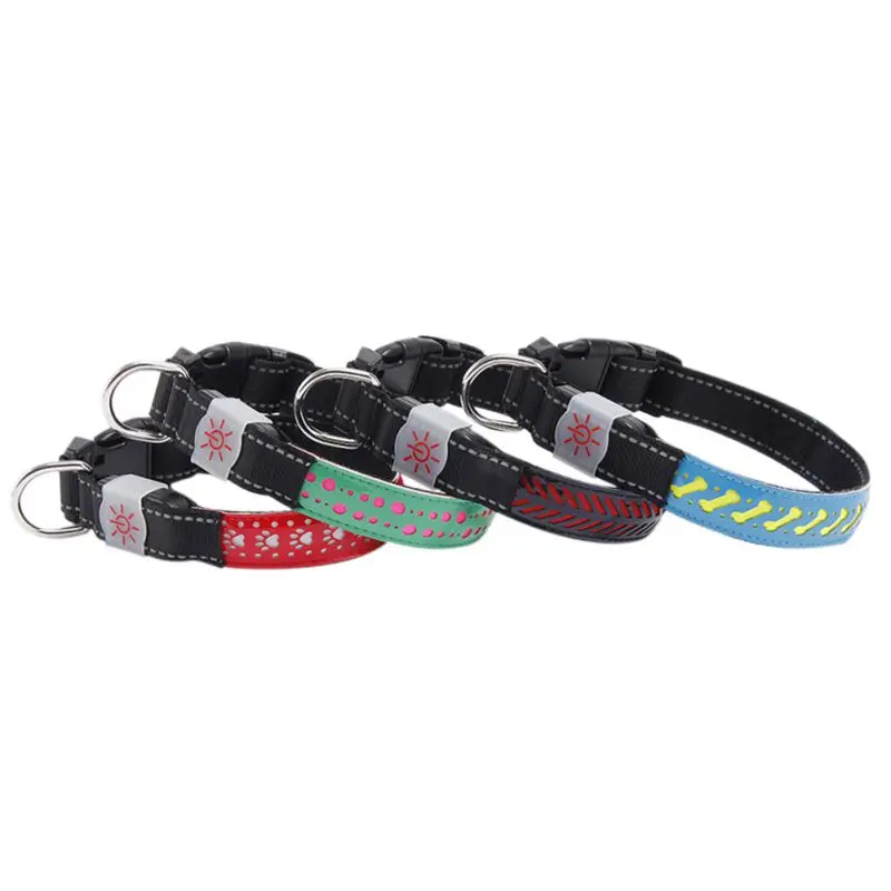 Перезаряжаемый через USB ошейник для домашних животных с подсветкой светодиодный