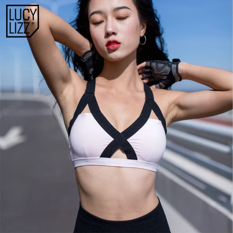 Спортивный бюстгальтер Lucylizz с отверстиями для фитнеса дышащие йоги в стиле