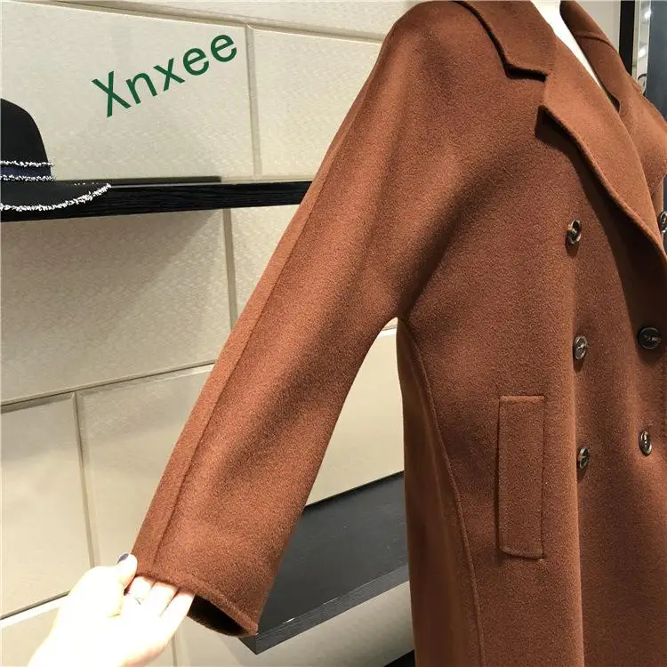 Xnxee зимнее женское Шерстяное Пальто, Женское пальто средней длины, шерстяное пальто, Новое поступление, S-XL размеров