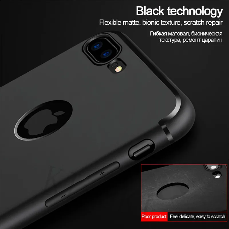 Ультратонкий силиконовый матовый мягкий чехол из ТПУ для iPhone 7, 8 Plus, 6, 6s, 5, 5s, SE, чехол для iPhone X, XS, MAX, XR, чехол для телефона