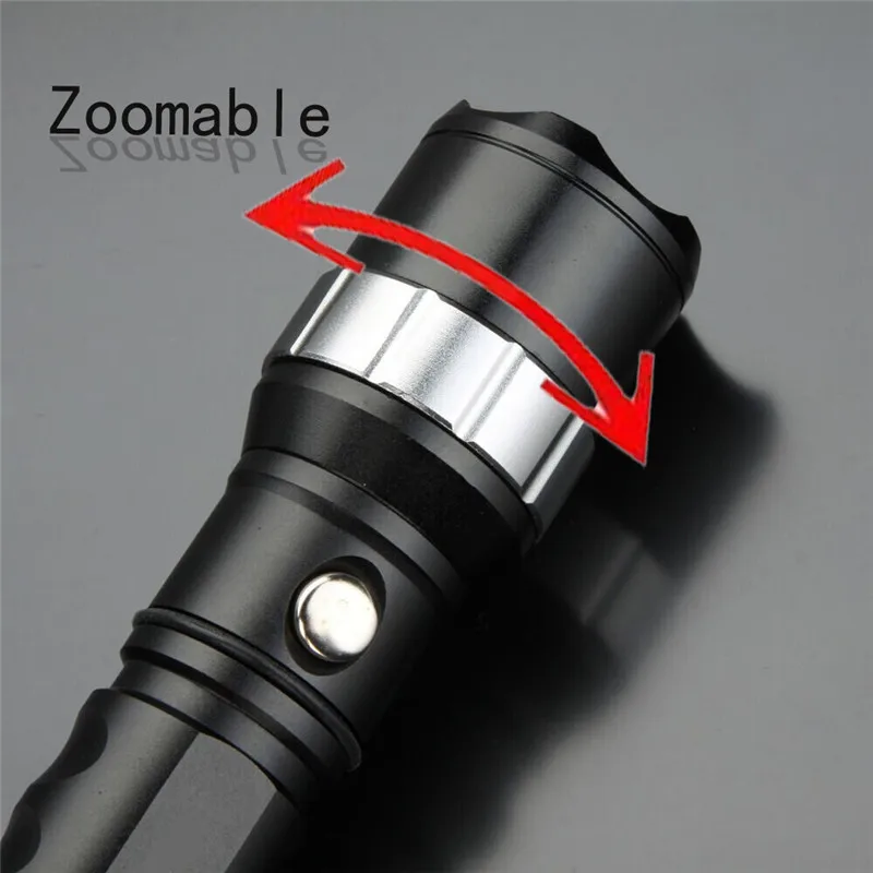 Cool LED Flashlight Crenellated Strike Design Self-Defense T6 5-Mode 2000LM Lamp Rechargeable 18650 Battery Torch Lighting | Лампы и
